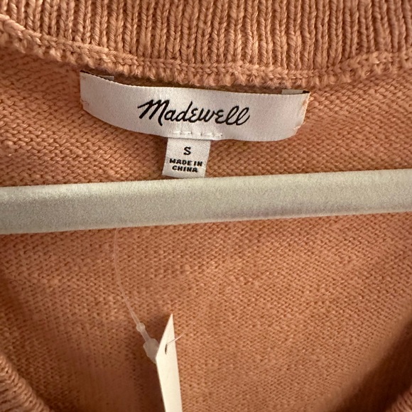 Madewell short sleeve cropped coral sweater - Picture 3 of 4